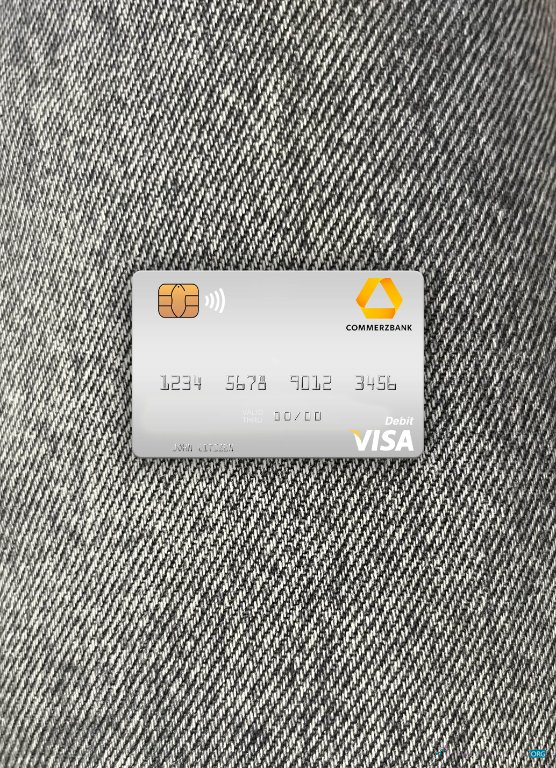 Download Germany Commerz Bank visa debit card photolook front Photoshop template